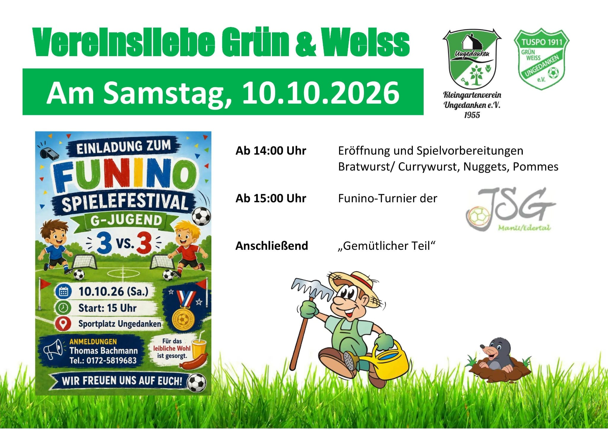 Funino Turnier JSG Manu_Edertal mit Hilfe des Kleingartenvereins Ungedanken